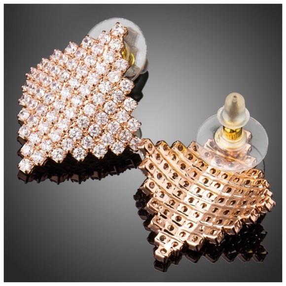 Swarovski Crystals Triangle Statement Earrings - Picture 3 of 4